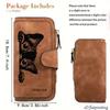 Portafoglio Lungo da Donna con Design Gatto a Strisce Nere Portamonete Multifunzione con Bottone a Pressione Regalo Carino per Amanti dei Gatti Uso Quotidiano Pendolarismo Viaggio Esterno Famiglia