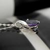 Women's Purple Zircon Teardrop Pendant Chain Choker Necklace Noble Jewelry Gift