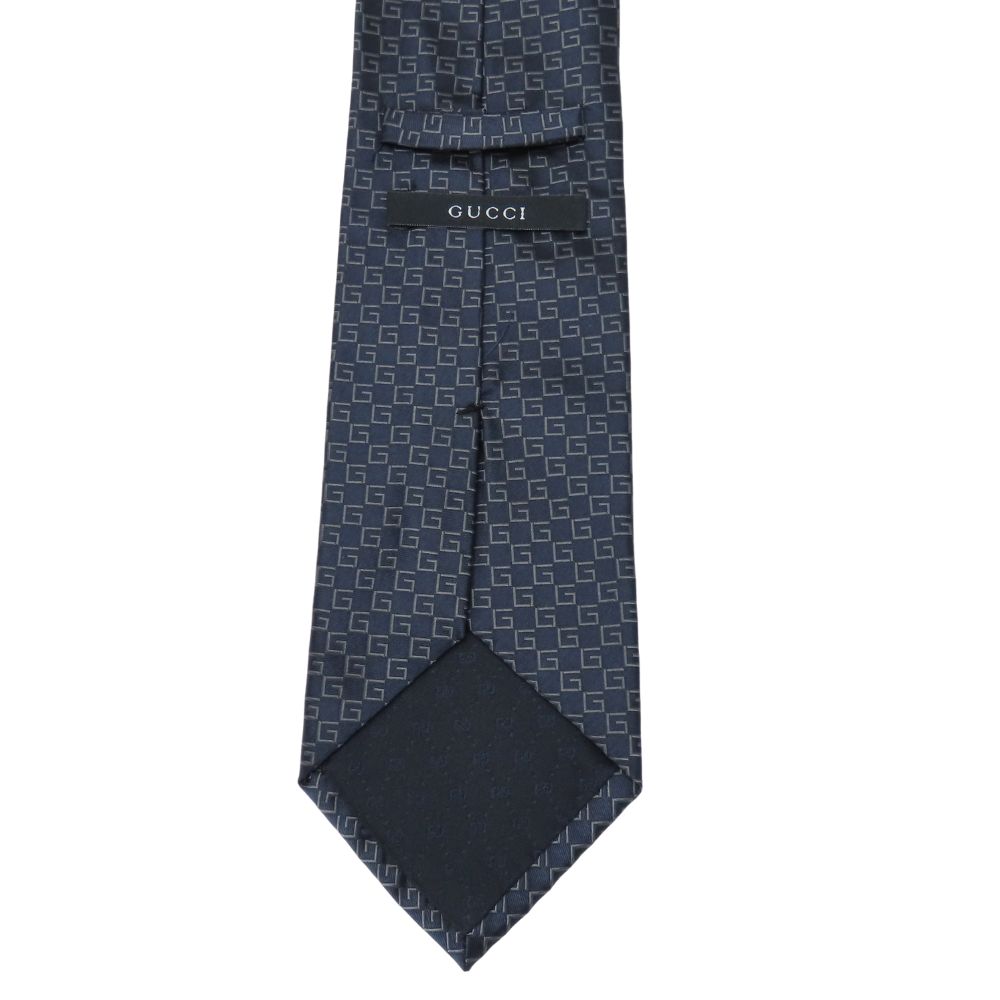 Used GUCCI tie silk Navy Overall handle