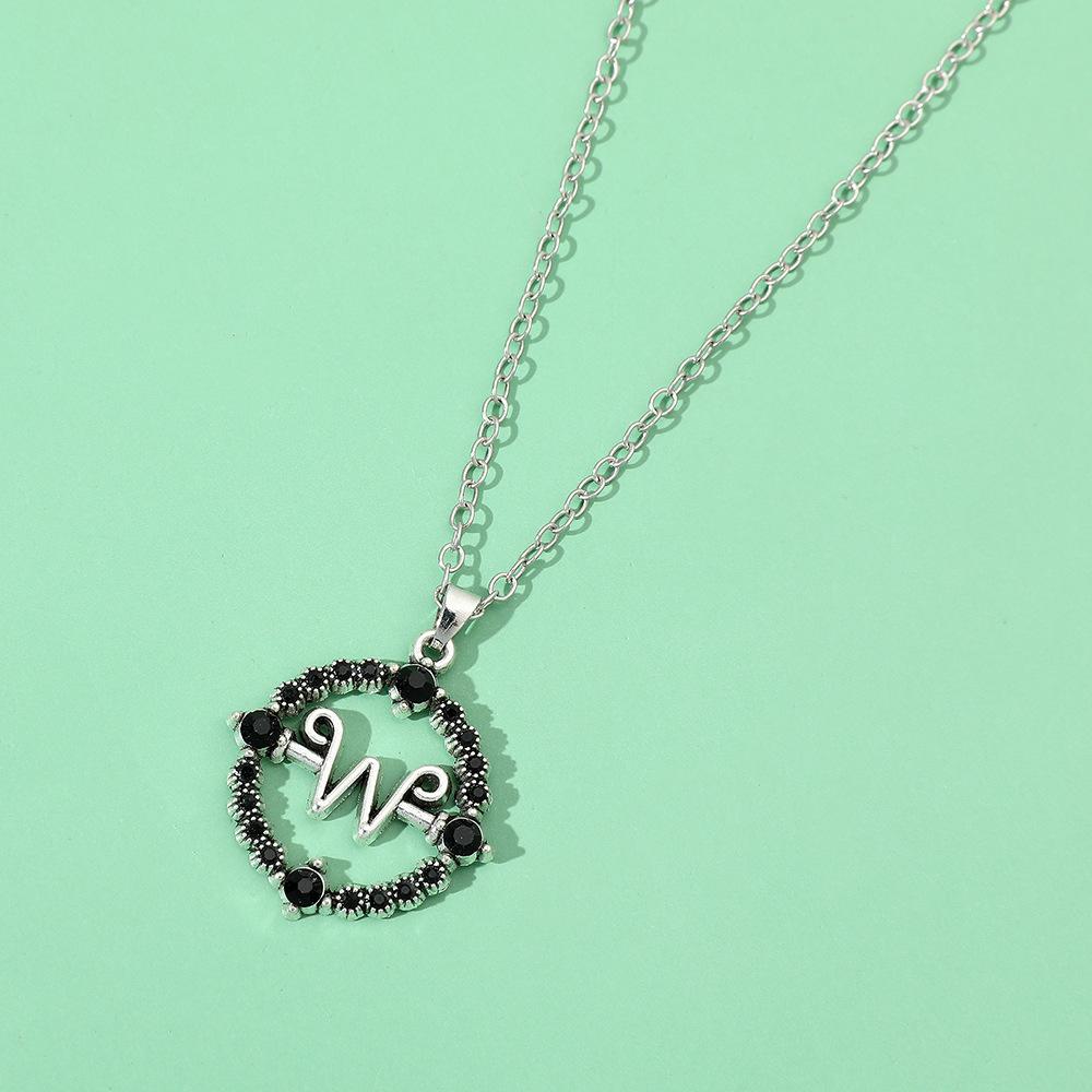 Wednesday Necklace for Men Women Fashion Hollow Letter W Pendant Charm, Minimalist Versatile Gift
