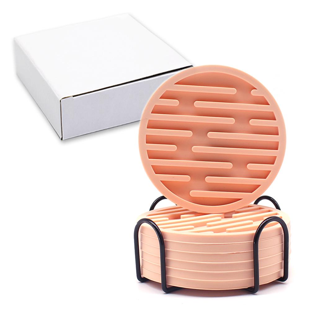 Round Silicone Coaster Set - 10cm Heat Insulation Pads for Tea and Coffee Cups