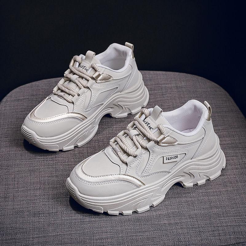 Fashionable Running and Casual Sports Shoes for Women In Spring and Autumn, New Korean Style Fashionable Thick Soled Student Women's Shoes