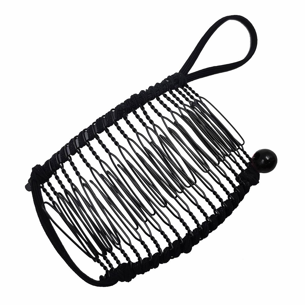 

Волшебная винтажная расческа-банан для волос, ленивые заколки для волос, плетеные гибкие растягивающиеся расчески с двойной выдвижной вставкой, заколки, аксессуары для волос 7.5*4CM