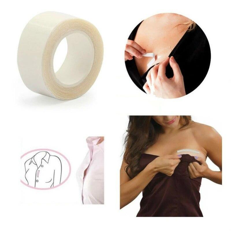 Womens Fashion Clear Double Sided Tape for Clothing and Body Transparent Strong Adhesive for All Skin Tones and Fabric 3 Meters