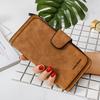 Mode Persönlichkeit PU Matte Lange Frauen Geldbörsen Dreifach gefaltet Große Kapazität Geld Clips Unisex Multi-Card Slot Clutch Damen Münze Geldbörse