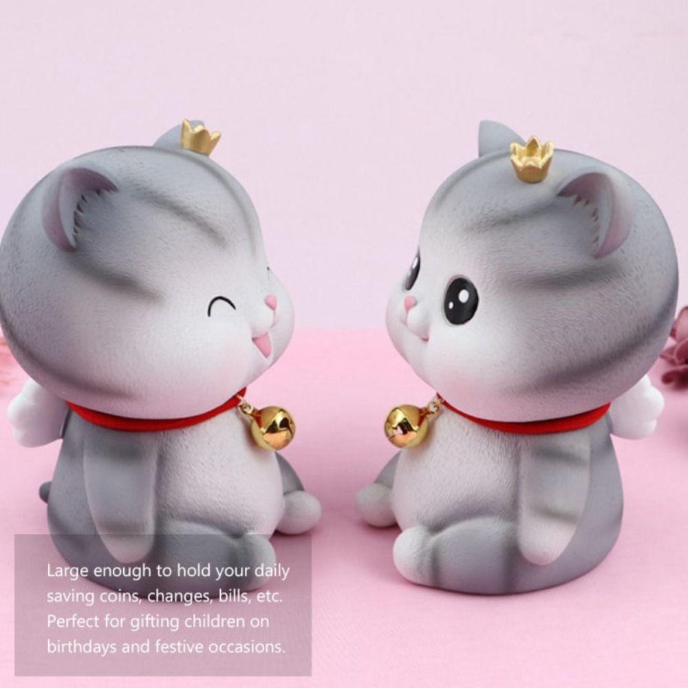 Anti-fall Desktop Cat Ornament Cute Cat Saving Box Large-capacity Cat Piggy Bank Storage Change
