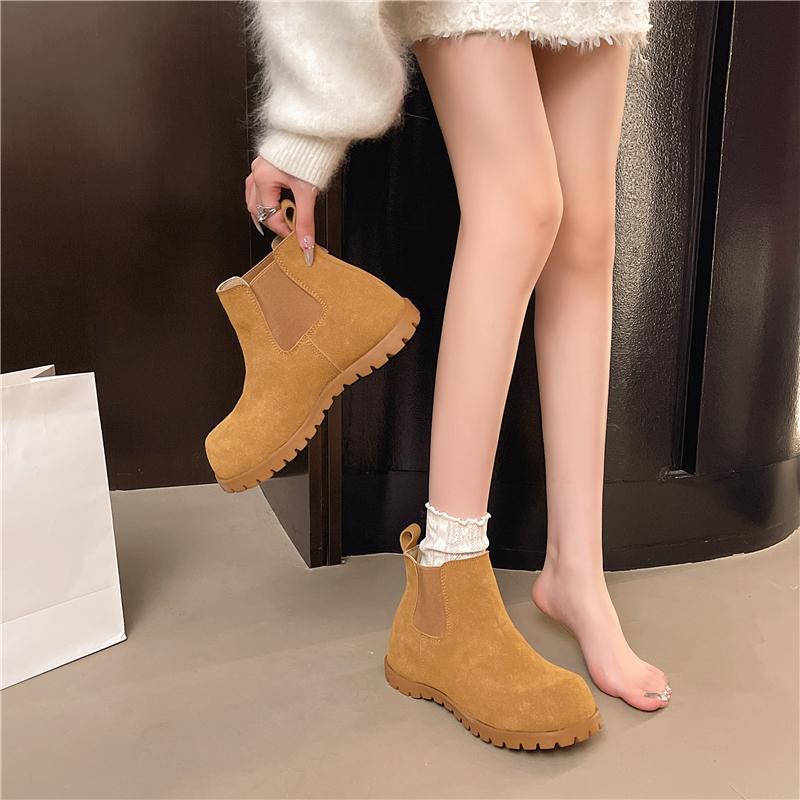 Fashion 2025 Autumn New Inner Heightened Naked Boots Retro Big Head Casual Women's Booties