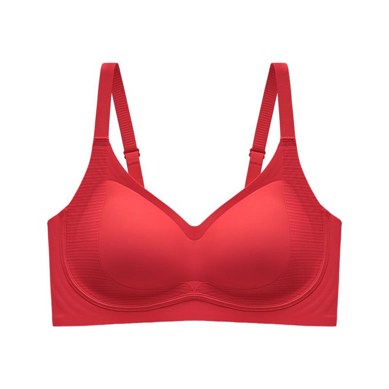 Women s Non-slip Seamless Push-up Bra - Wire-free, Anti-sagging, Small Bust Support, Comfortable Fit, Nude Feel. Extra Large красный
