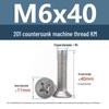 Stainless Steel Phillips Countersunk Machine Screws M2-M5, Flat Tail, Full Thread