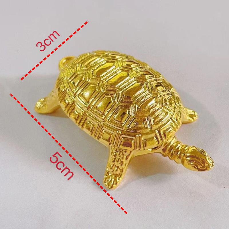 Money Turtle Keychain Lucky Alloy Keyring Wealth Attracting Golden Tortoise Key Chain Decorative Solid Color Metal Key Pendant