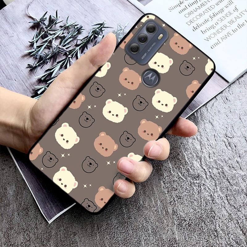 Cute Bear Phone Case For Motorola G Stylus 5G G Play G35 G45 G54 G24 G86 G04S E13 E14 E32 E32S