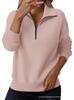 Pull en tricot pour femme 2026 à fermeture éclair et col revers - Coupe ample à manches longues pour un style décontracté