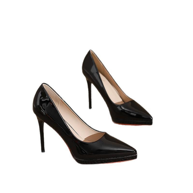 New Versatile Fashion Patent Leather Single Shoes 2026 Super Sexy Waterproof Table Design Pointed Thin Heel French High Heels