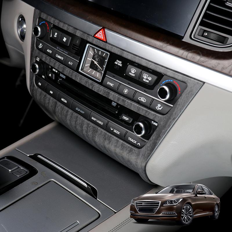 Car Tuning Carbon Fiber ABS Air conditioning Switch Adjustment Frame Cover Trim Accessories For Genesis G80 DH 2015-2020 LHD