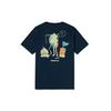 Casual Sports Printed American Vintage Round Neck Short Sleeve T-Shirt Men T-Shirts Deep-Sapphire-Blue A2E5G-433
