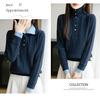 High-End Women's Retro Cable Knit Sweater: Two-Piece, Half-Open Collar, Korean Style, Autumn/Winter Slimming Knitwear