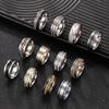 Titanium Steel Men's Fidget Ring: Chain Rotatable Punk Style