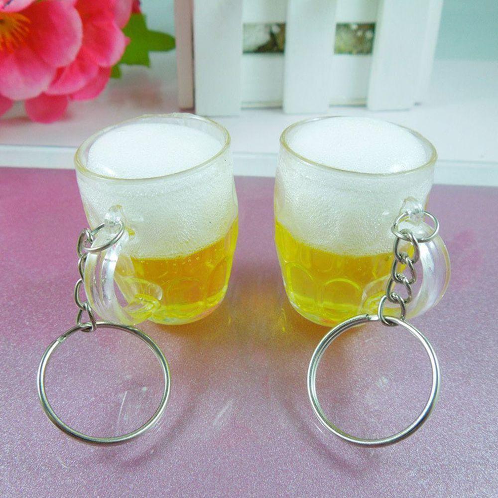 

Прекрасный подарок из смолы Новая симуляция пивной чашки для сумки автомобиля Женский брелок Кулон ручной работы Ювелирные изделия