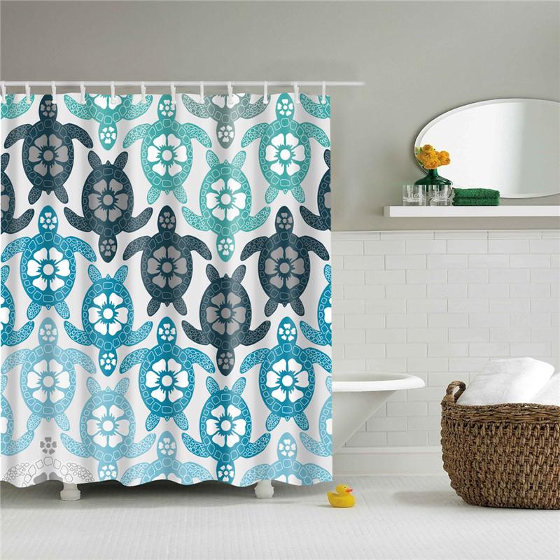 Animals Octopus Wolf Lion Seahorse Turtle Shower Curtains Bathroom Curtain Frabic Waterproof Polyester Bathroom Curtain Hooks
