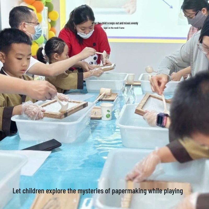 Pine Wood DIY Papermaking Frame for Children - Handmade Pulp Painting Net