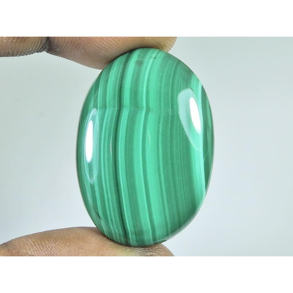 76Cts. Natural Green Malachite Oval Shape Cabochon Loose Gemstone 26X37X06MM D-339