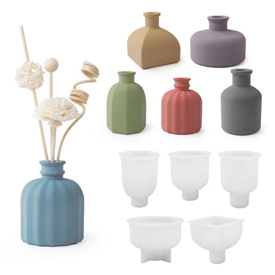 Creative Silicone Mold For Gypsum Cement Vase & Aroma Bottle DIY Home Desktop Ornament Craft Making Tool Home Handmade Molds