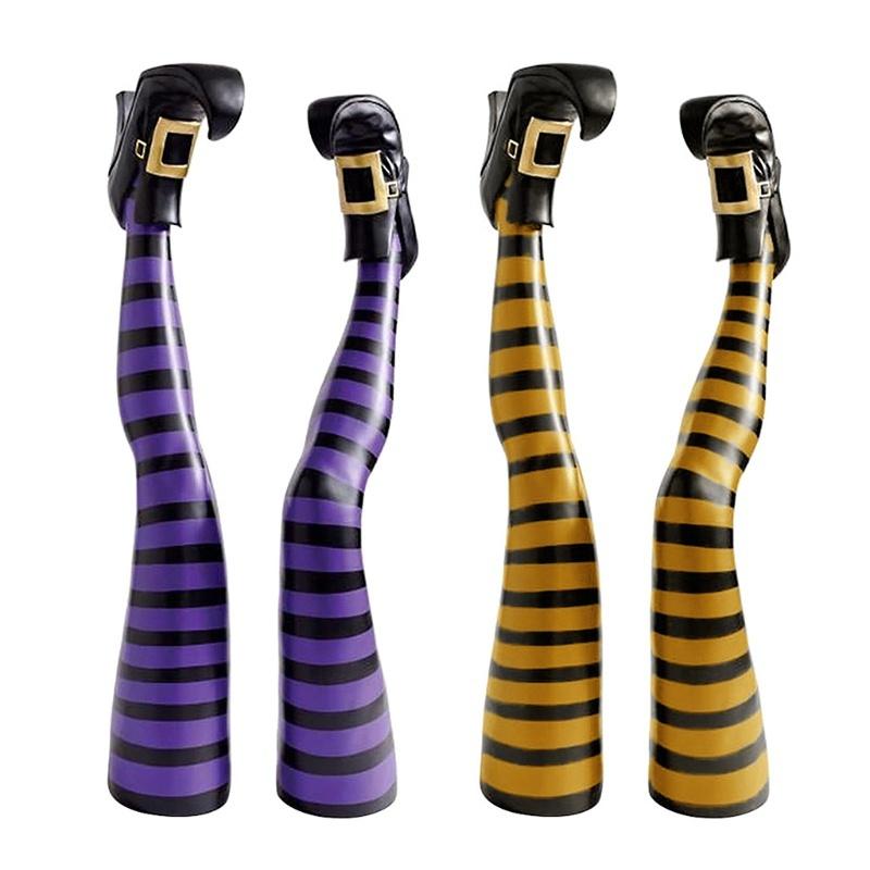 Halloween Requisiten Dekoration Böse Hexen Oberschenkel Lustige Schöne Beine Auf dem Kopf Zauberer Füße mit Stiefel Pfahl Ornament Dekoration