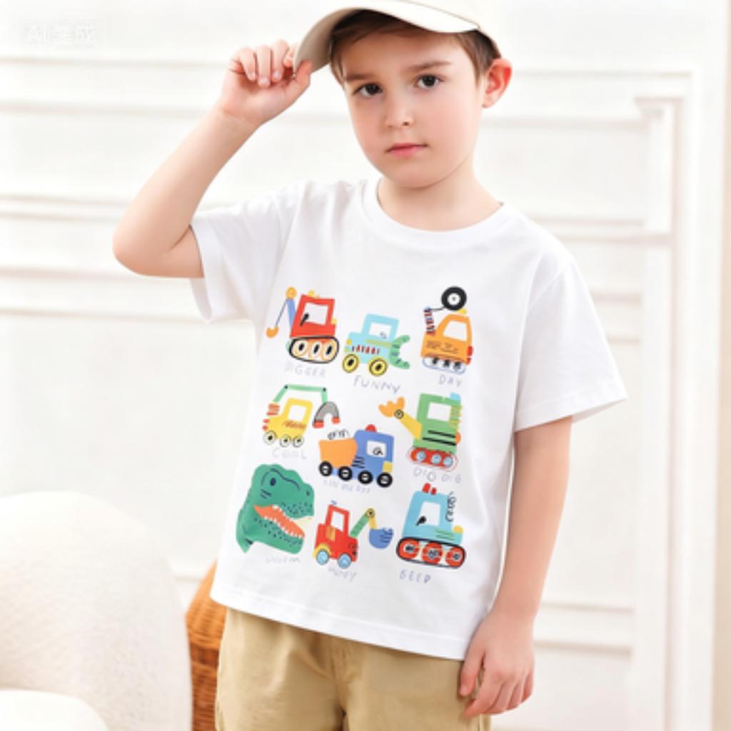 Boys' Summer T-Shirt and Shorts Set Trendy Casual Wear for Kids