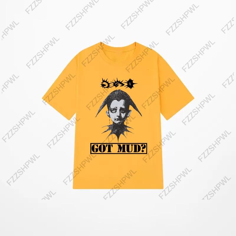 O-Neck Aesthetics Graphic Print Rock Gothic Y2K Cotton T-shirt Vintage Hip Hop Tee Oversized Punk Short Sleeve T-shirt Fashion