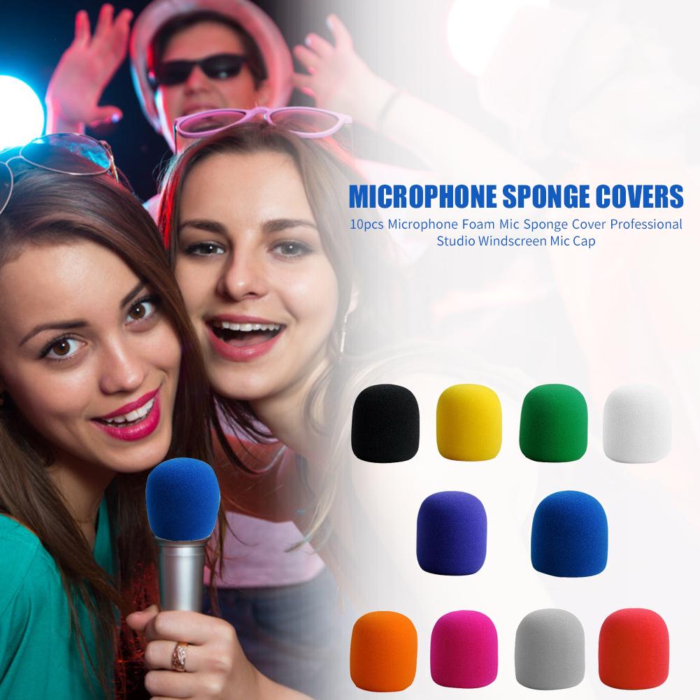 10pcs Microphone Foam Mic Sponge Ball Shape Cover Windscreen Protective Shield