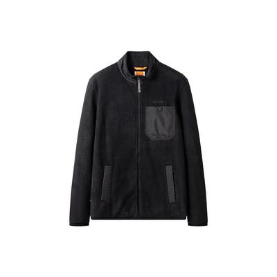 Solid Color Spliced Outdoor Stand Collar Knitted Jacket Men Jackets Black A6NZ1-001