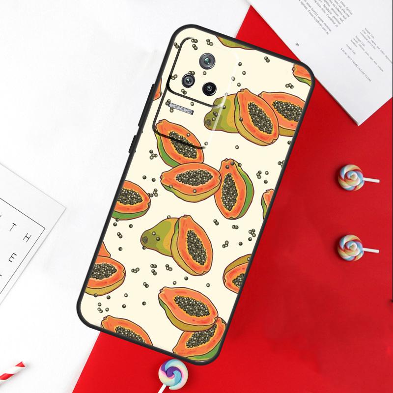 Avocado Pear Papaya Fruit Cover For Xiaomi 14 Ultra 15 13 11T 12T 13T 14T Pro POCO X7 Pro X3 X5 X6 M6 F5 F6 Pro Case