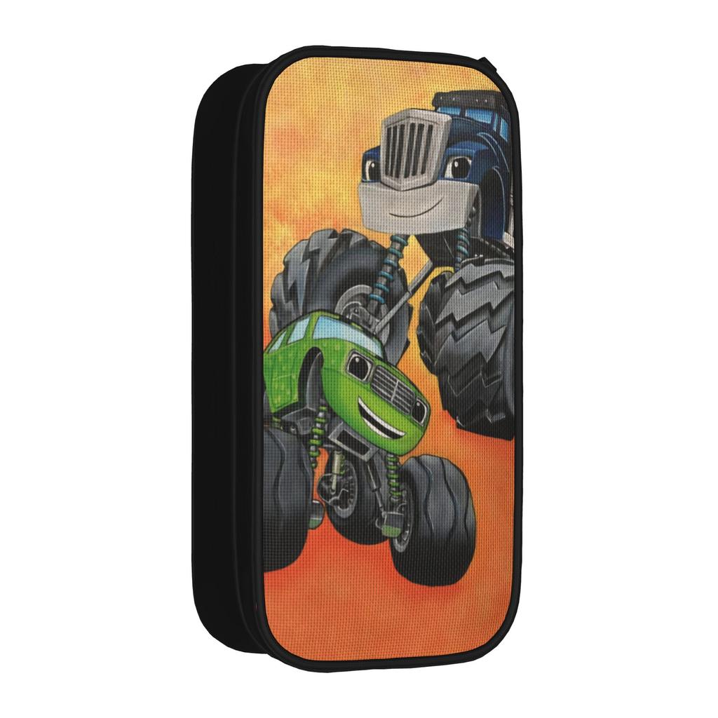 Large Pen Box Blaze and the Monster Machines Merch Double Layer Pencilcase Girl Makeup Bags Amazing Gift