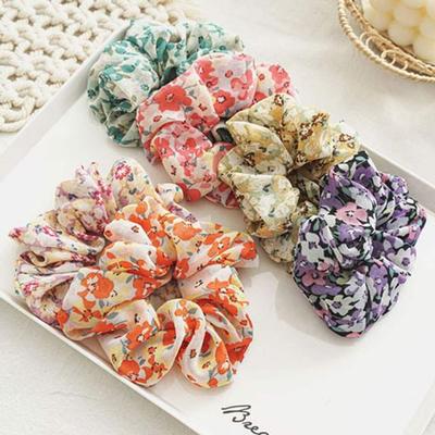 High-quality Flower Tripe Hair Tie Set of 6