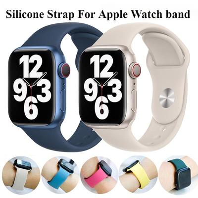 Silicone Strap For Apple Watch Band 44mm 40mm 45mm 41mm 49mm 38mm 42mm 44 45 Mm Sport Bracelet iWatch Series 8 SE 7 3 5 6 Ultra
