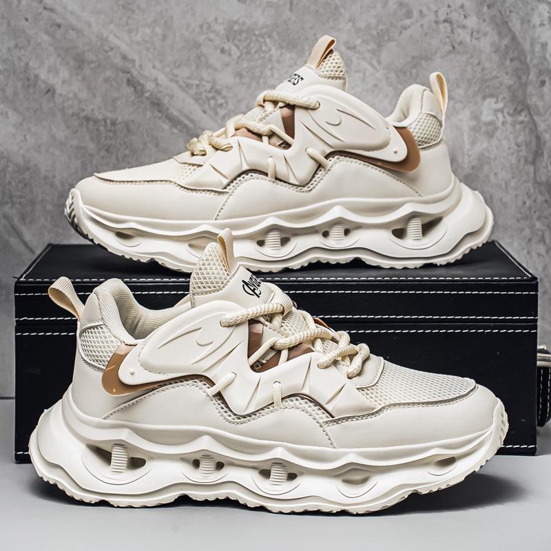 New Men's Thick-soled Heightening Dad Shoes Trendy Brand Leather Sports Shoes Live Air Cushion Outdoor Running Casual Men's Shoes