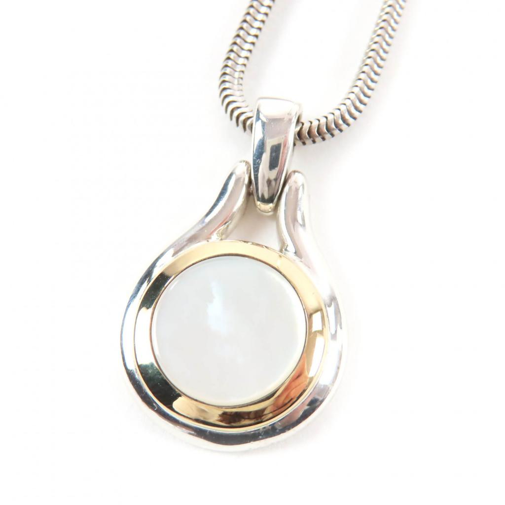 Excellent TIFFANY&Co. Necklace Mother-of-pearl Accents Gold 925 Women Used