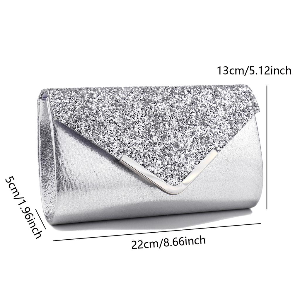 Glitter Bling,Shiny Elegant And Fashionable Envelope Clutch Bag, Party Wedding Handbag For Women Dinner Bag