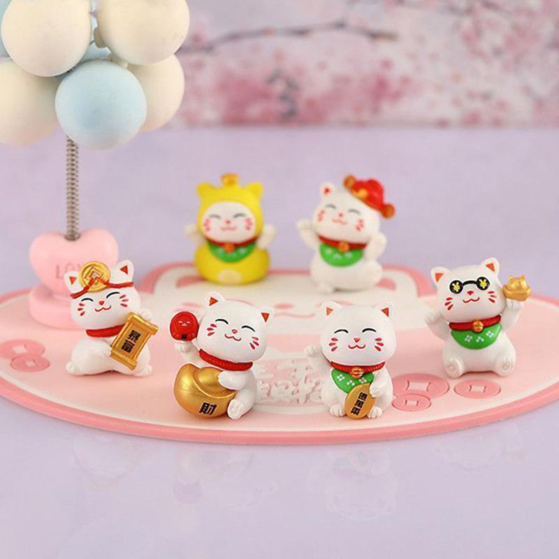 Cartoon Maneki Neko Ornamente Tier Figur Katze Schwein Modell Glück Reichtum Desktop Auto Dekoration