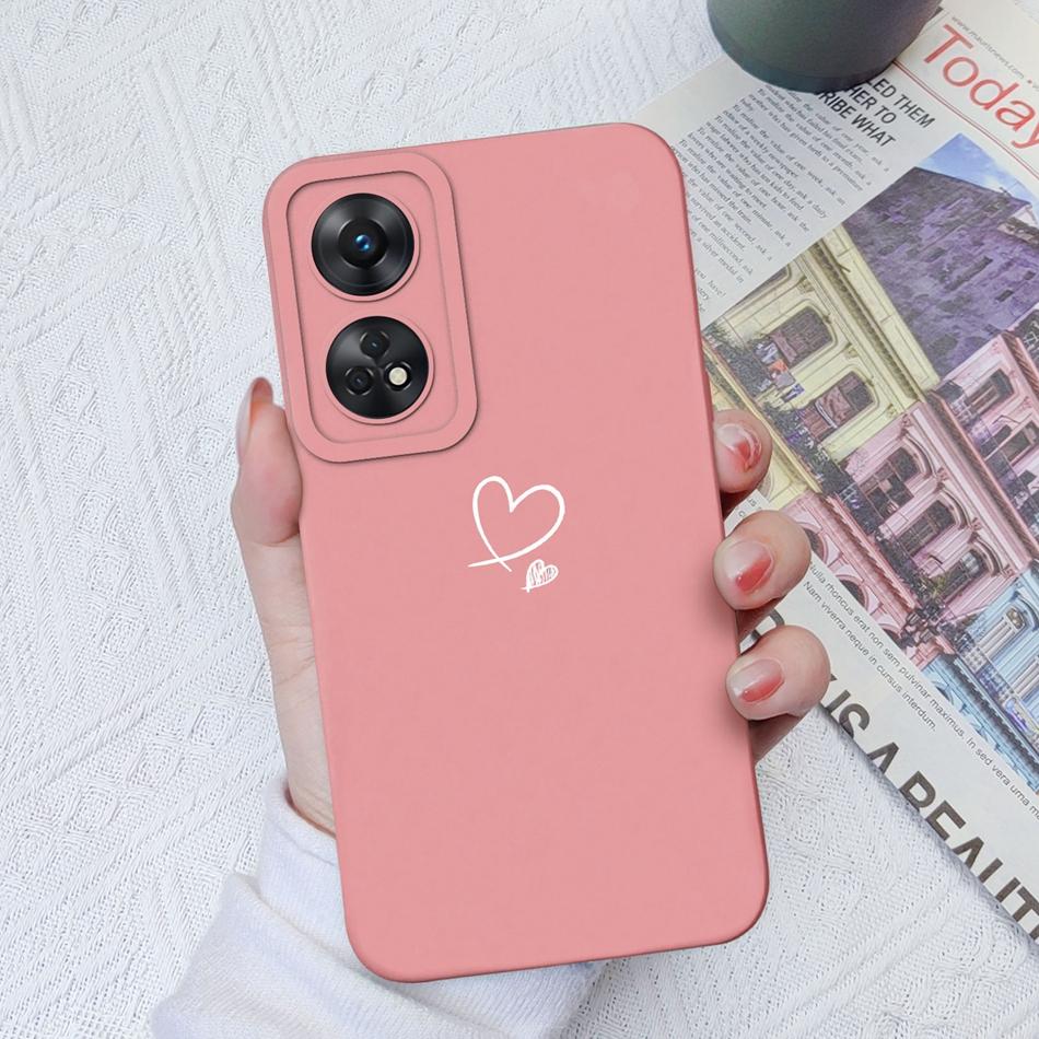 Per Custodia Telefono Oppo Reno 8T 8Z Cuore Amore Protezione Fotocamera Morbido Silicone Liquido Copertura Posteriore Per OPPO Reno8T 4G 5G 8 Lite Guscio