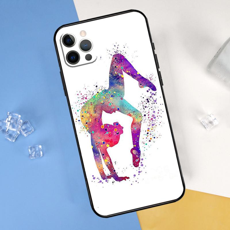 Love Gymnastics Phone Case For iPhone 16 15 11 12 13 14 Pro Max Mini X XS Max XR Plus SE2 Full Protection Cover