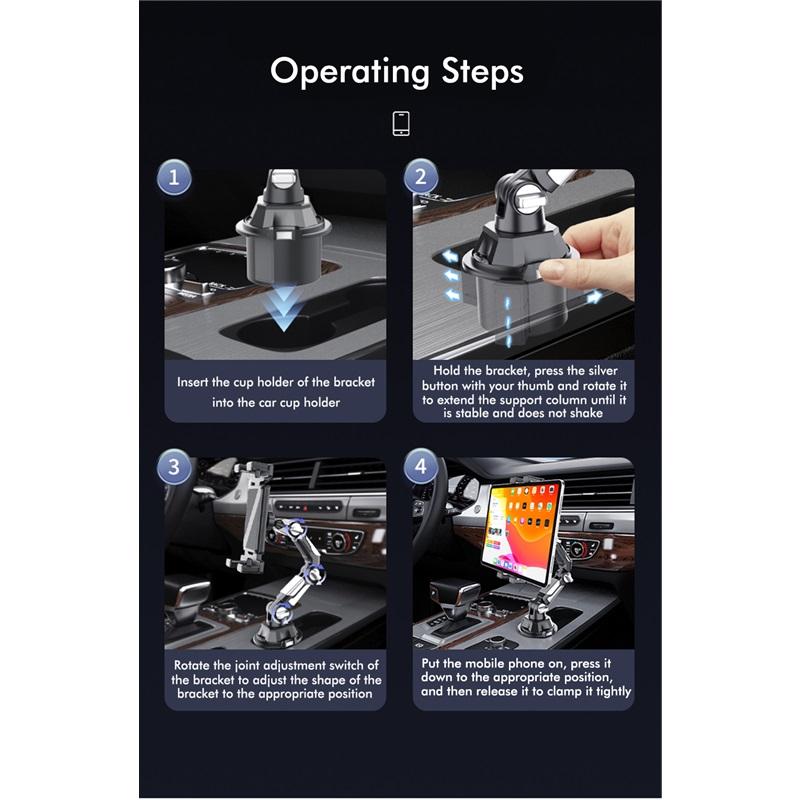 Car Cup Phone Holder Adjustable Car in-car Water Cup Holder Long Joint Position CellPhone Tablet Computer Universal Car Bracket