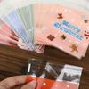 100Pcs Christmas Candy Cookie Gift Bags Self-adhesive Biscuits Snack Packaging Bags Xmas Party Decor Favors Plastic