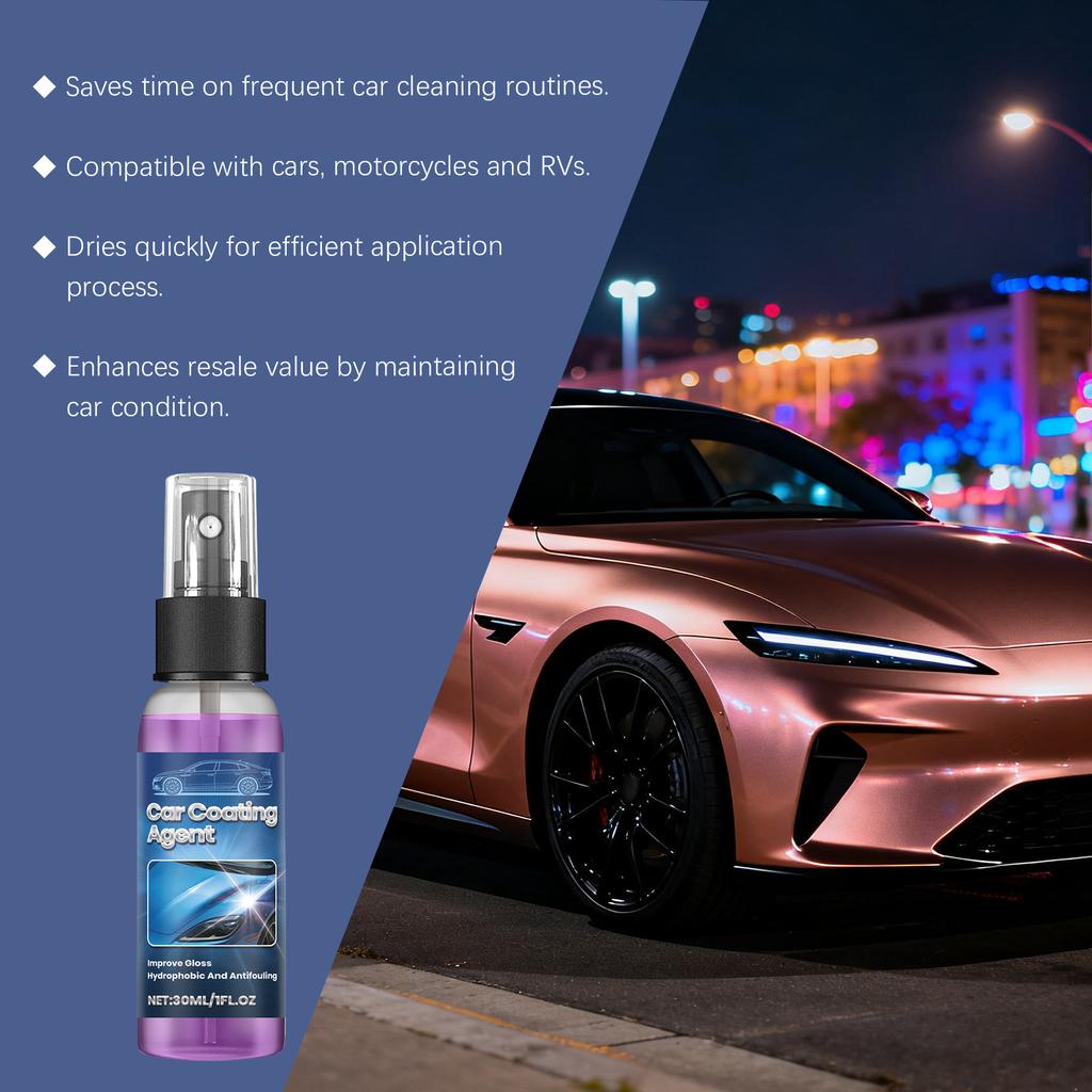 Car Coating Agent: Agent for Car Paint, Gloss Restoration, Waterproofing, External Care Coating Agent 30ML