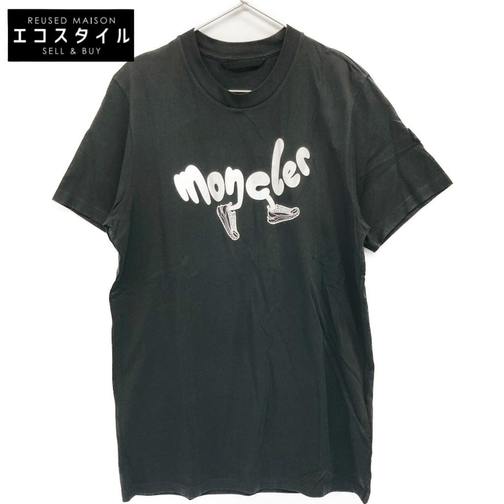 Moncler Black 2011 Running Logo Short Sleeve T-Shirt Tops L blackUsed