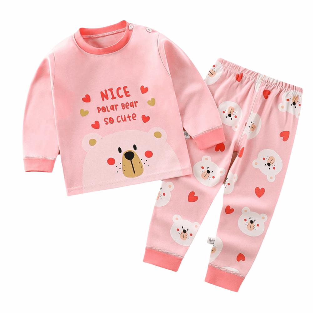 Long Sleeve Children s Underwear Set T-Shirt Kids Pajama Set Kids Cotton Pajamas  Toddler Wear Style2