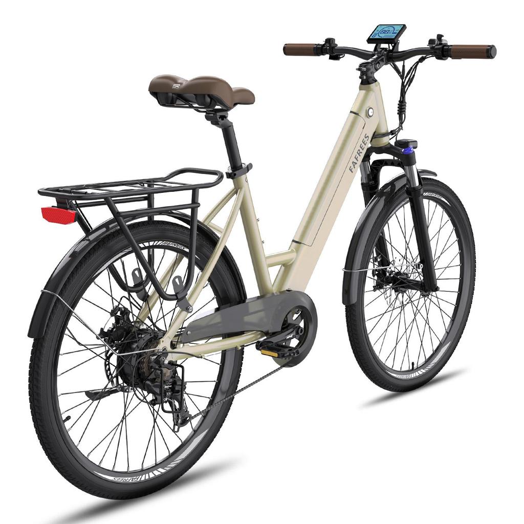 FAFREES F26 Pro City Commuting Electric Bicycle With TowSeat 36V15Ah Battery 250W Motor 26 Inch City Tires 120KG Load E-Bike For Adult