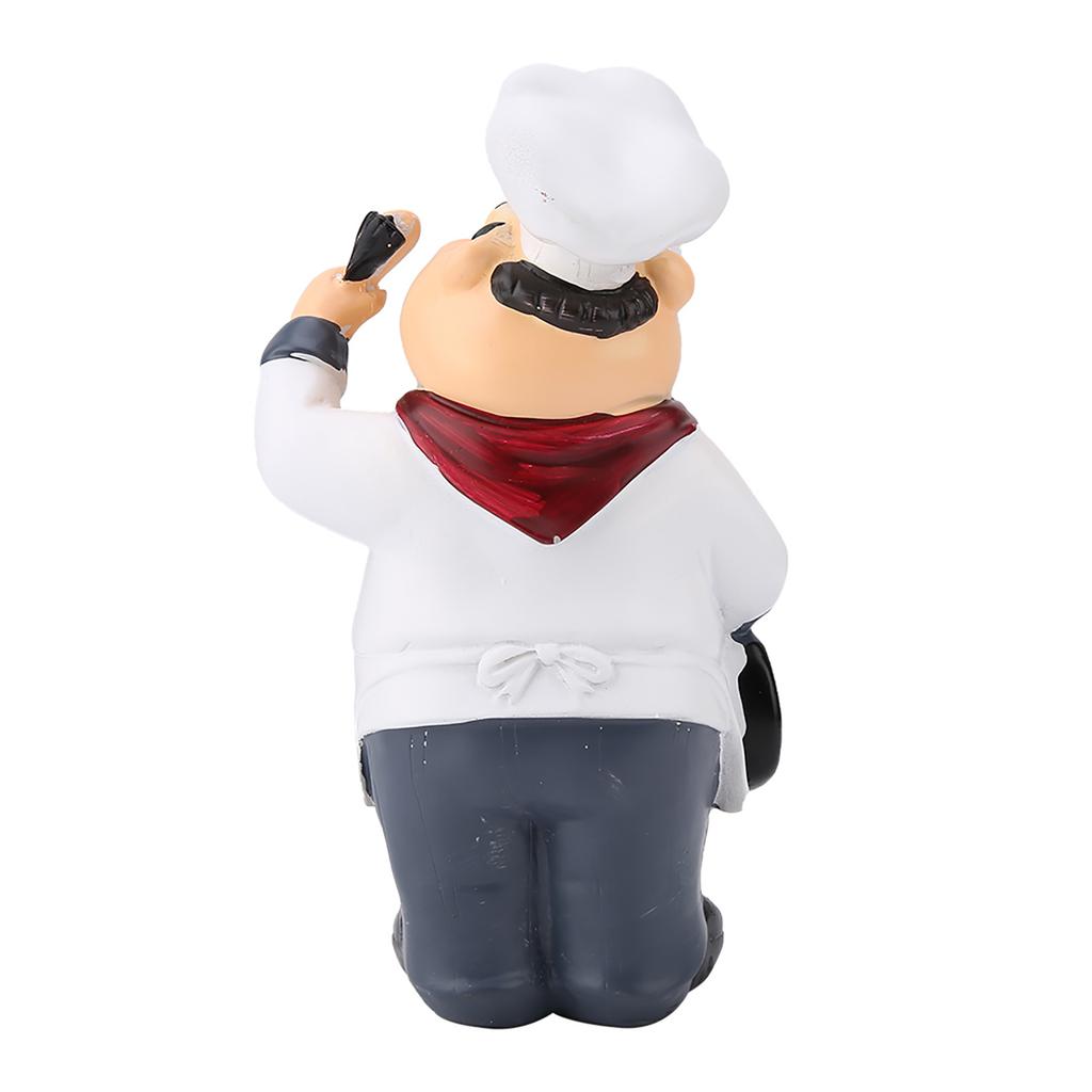 American Vintage Country Happy Chef Resin Figurine Home Restaurant Cafe Tablet Decor (71110‑04)