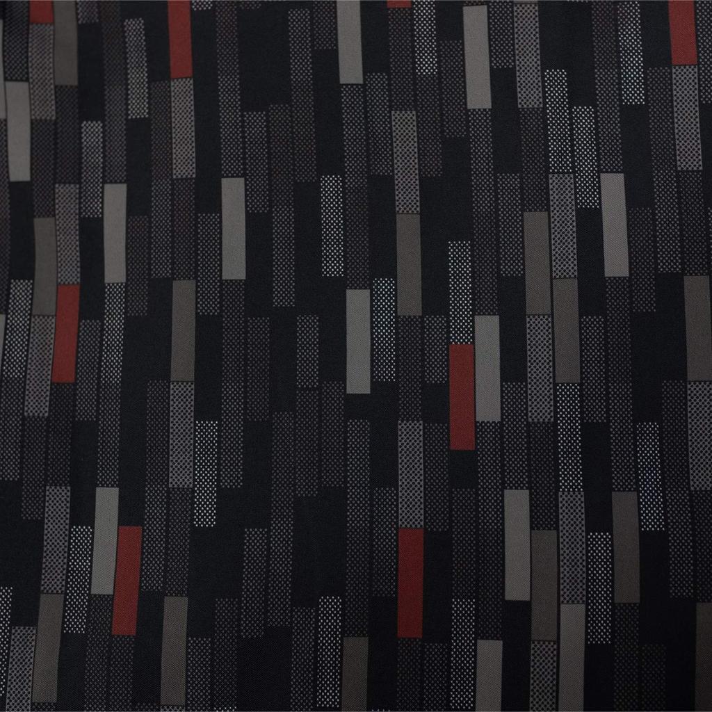 [KYOETSU] Men's Winter Fleece Hanten (5. Black One-Line Pattern, Size M)