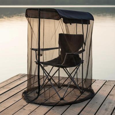 Zanzariera da Esterno con Parasole Recinzione Completa Rete Fine Anti Insetti Per Campeggio Pesca Tenda Protezione Insetti Copertura Sedia
